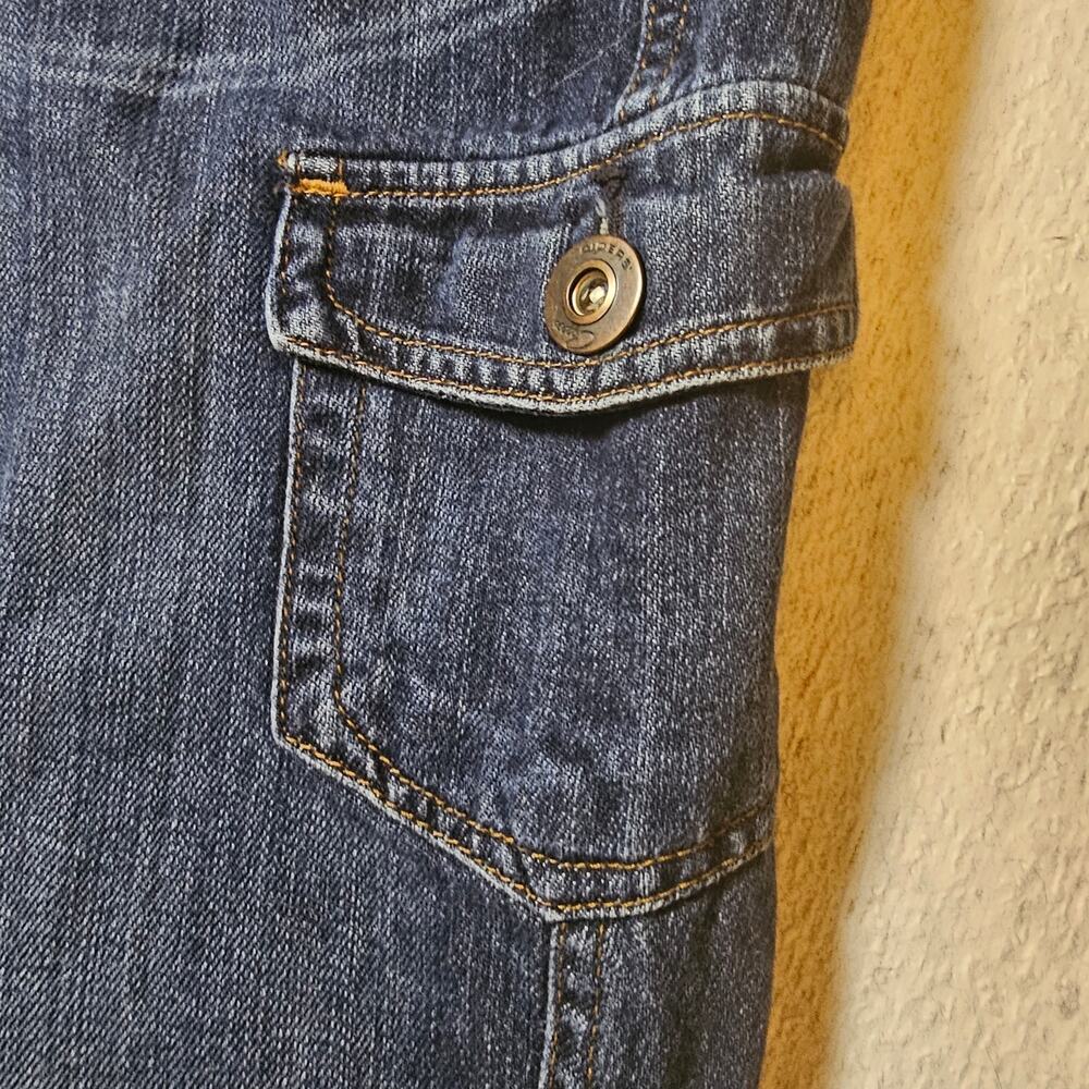 Riders Copper by Lee Size 8/10 Utility Cargo Capri Jeans Dark Wash Y2K Casual - Picture 9 of 10
